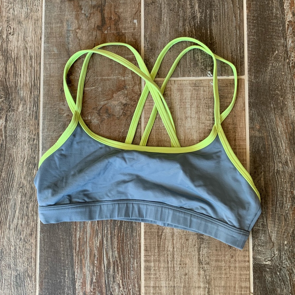 ✨ PINK Victoria’s Secret Gray Cross Back Yoga Bra